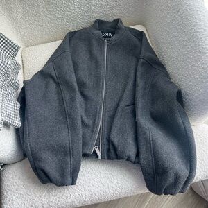 Zara grey pocket bomber XS